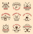 set hockey club emblems design element vector image