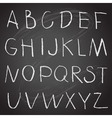 chalk hand drawing alphabet on a blackboard vector image