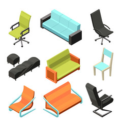 Different Office Chairs Isometric Royalty Free Vector Image
