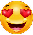 smiley emoticon feeling in love vector image vector image