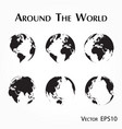 around the world outline of map vector image