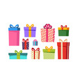 gift boxes set presents isolated on white vector image