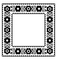 polish floral folk rectangle frame design vector image vector image