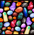 crystals stones rocks seamless pattern vector image vector image