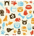 pattern with funny cat and dog icons vector image vector image