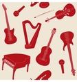 seamless pattern with musical instruments vector image