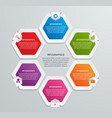abstract hexagon infographics template vector image vector image