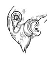 cochlear implant engraving vector image