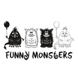 contour and silhouette monsters set vector image vector image