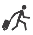 man with luggage icon tourist rolling bag vector image