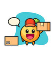 orange fruit cartoon as a courier vector image