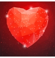 big red shiny diamond heart vector image