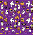halloween seamless pattern in cartoon comic style vector image vector image