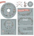vintage wedding template set with floral decor vector image vector image