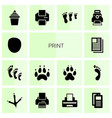 14 print icons vector image vector image