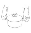 cooking hand with pan vector image