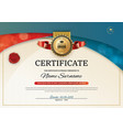 official certificate with red turquoise wave vector image