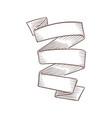 sketch vintage banner hand drawn curved ribbon vector image