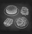 chalk sketch crepes vector image