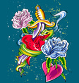 love and roses tattoo vector image