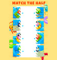 match halves of cartoon vitamins and minerals vector image vector image