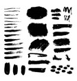 set of grunge black paint ink brush vector image