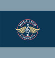 treble clef note angel bird wings music label logo vector image vector image