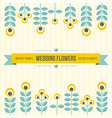 wedding design elements - flowers and ribbon vector image vector image