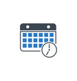 calendar with clock related glyph icon vector image vector image