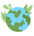 save earth sign planet with green plants eco vector image