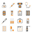 medical two color icons set vector image