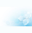 dna molecules structure on soft blue background vector image