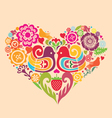 paradise birds fantastic color heart vector image