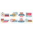 sale countdown tags last minute badges special vector image
