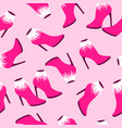 seamless pattern with pink fashionable shoes vector image vector image