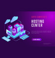 colorful web design about hosting center vector image