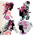 fashion abstract female face silhouettes vector image vector image