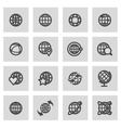 line globe icons set vector image vector image