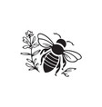real silhouette of honey bee flying vector image
