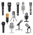 cartoon studio microphones broadcast voice vector image