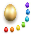 easter egg 3d icons gold color eggs set isolated vector image