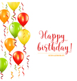 happy birthday and party balloon invitation card vector image