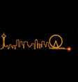 seattle light streak skyline vector image vector image