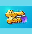 super sale offer 3d banner promotion discount vector image