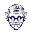 zombie out brains outline vector image vector image