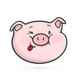 emoji pig is showing a tongue vector image