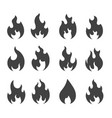 fire silhouettes simple black outline flames vector image vector image