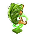fish figurine made of jade isolated on white vector image vector image