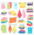 bath towels fabric cartoon fluffy textile vector image
