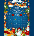 christmas holiday calendar of 2018 new year design vector image